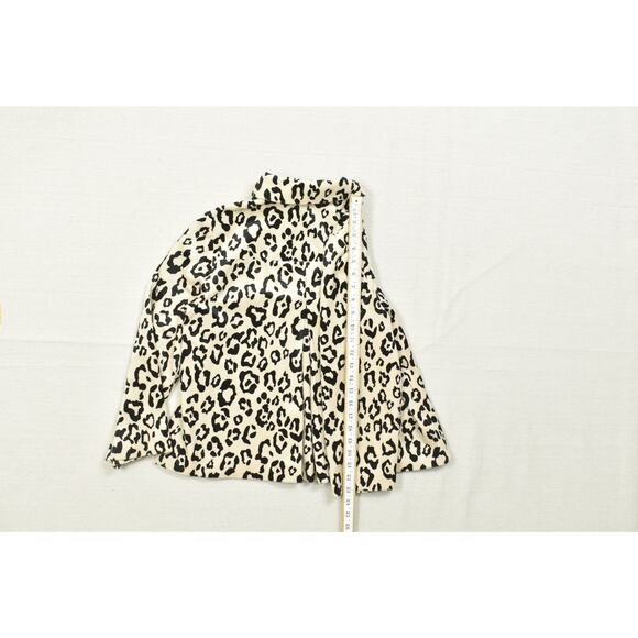 Chico's Women's Animal Print Button Blazer Jacket Size 0 Cheetah Brown Polyester - Picture 5 of 8